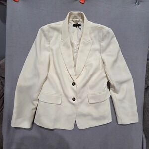 Donna Karan New York Cream White Blazer Jacket Women 14 Professional Career DKNY